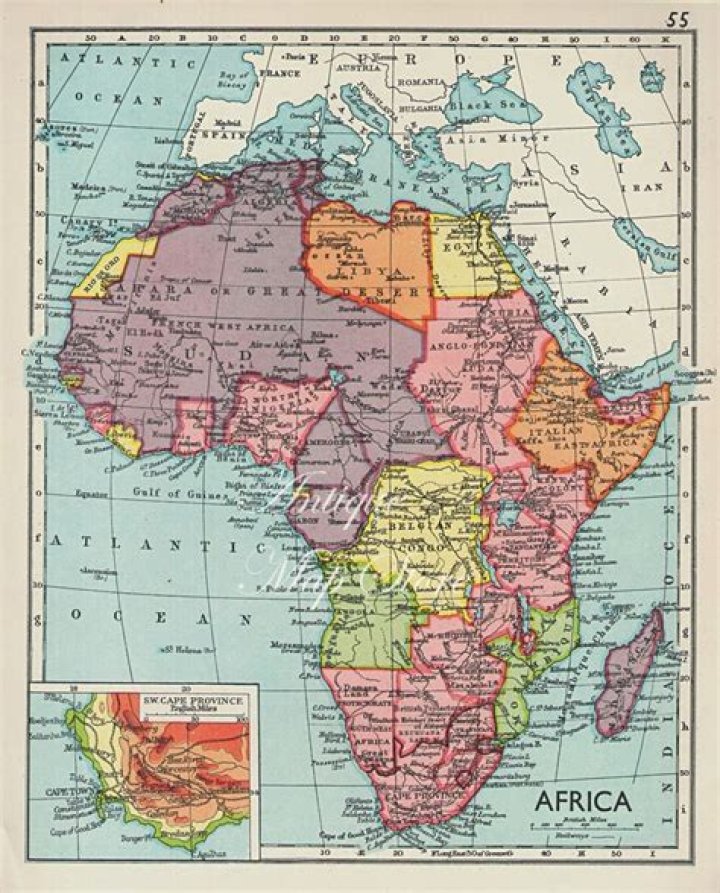 Detailed 1930 Historical Map Of Africa's Territories